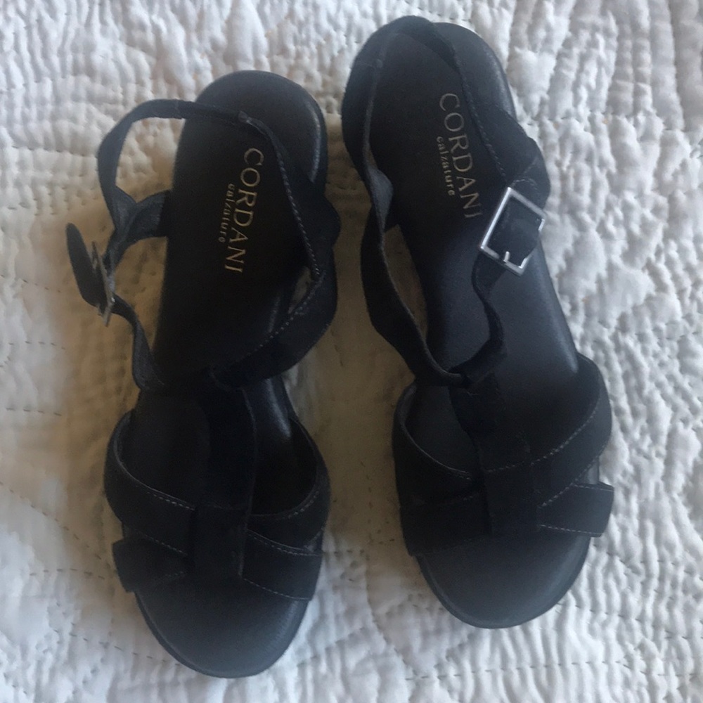 Cordani “Carlie” black suede women’s sandal